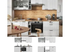 Mueble de cocina casa de campo blanca/blanca 235x46x81.6 fame-line