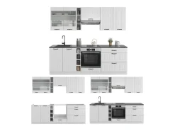 Mueble de cocina casa de campo blanca/blanca 235x46x81.6 fame-line