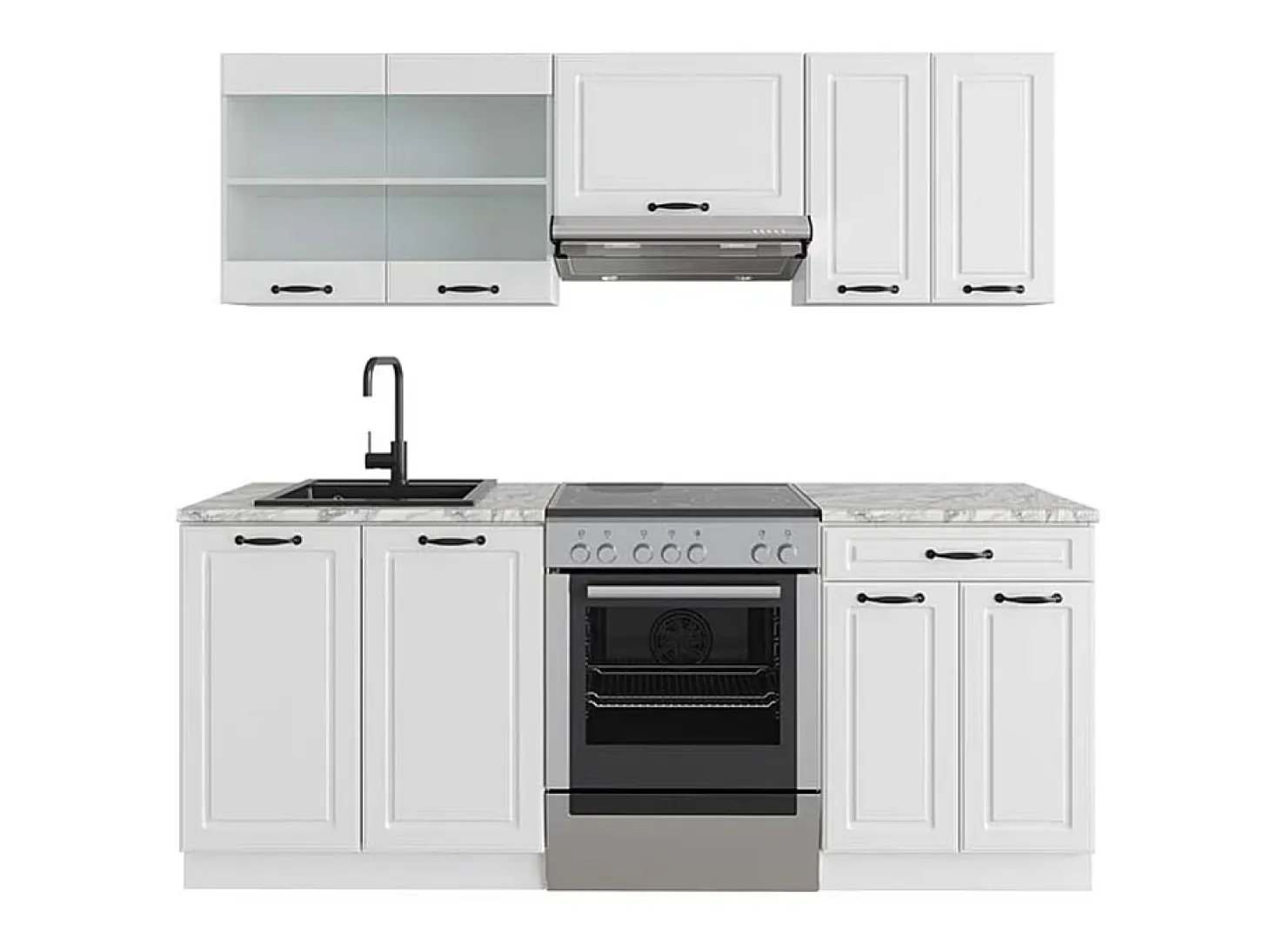 Mueble de cocina casa de campo blanca/blanca 200x60x81.6 r-line