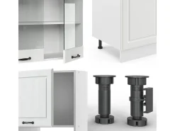 Mueble de cocina casa de campo blanca/blanca 300x60x81.6 r-line
