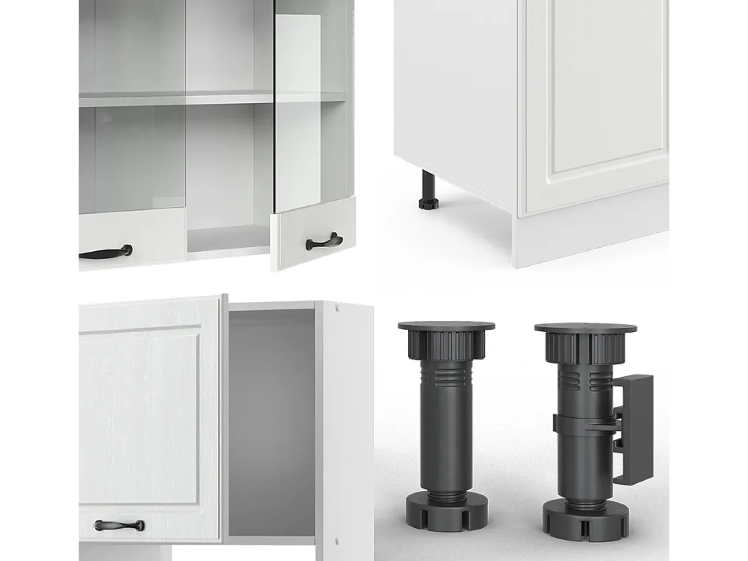 Mueble de cocina casa de campo blanca/blanca 300x60x81.6 r-line
