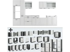 Mueble de cocina casa de campo blanca/blanca 350x60x81.6 r-line