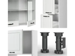 Mueble de cocina casa de campo blanca/blanca 350x60x81.6 r-line