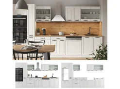 Mueble de cocina casa de campo blanca/blanca 350x60x81.6 r-line