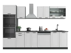 Mueble de cocina casa de campo blanca/antracita 300x46x81.6 r-line