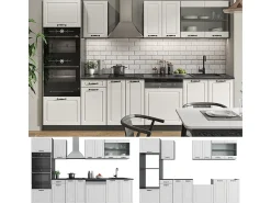 Mueble de cocina casa de campo blanca/antracita 300x46x81.6 r-line