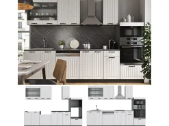 Mueble de cocina casa de campo blanca/antracita 300x60x81.6 fame-line