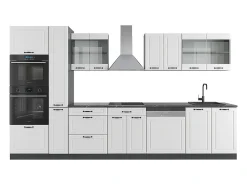 Mueble de cocina casa de campo blanca/antracita 350x46x81.6 r-line