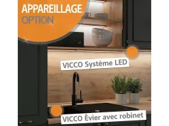 Mueble de cocina casa de campo blanca/antracita 350x46x81.6 r-line