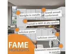 Mueble de cocina green-gold country/gold power roble 235x60x81.6 fame-line