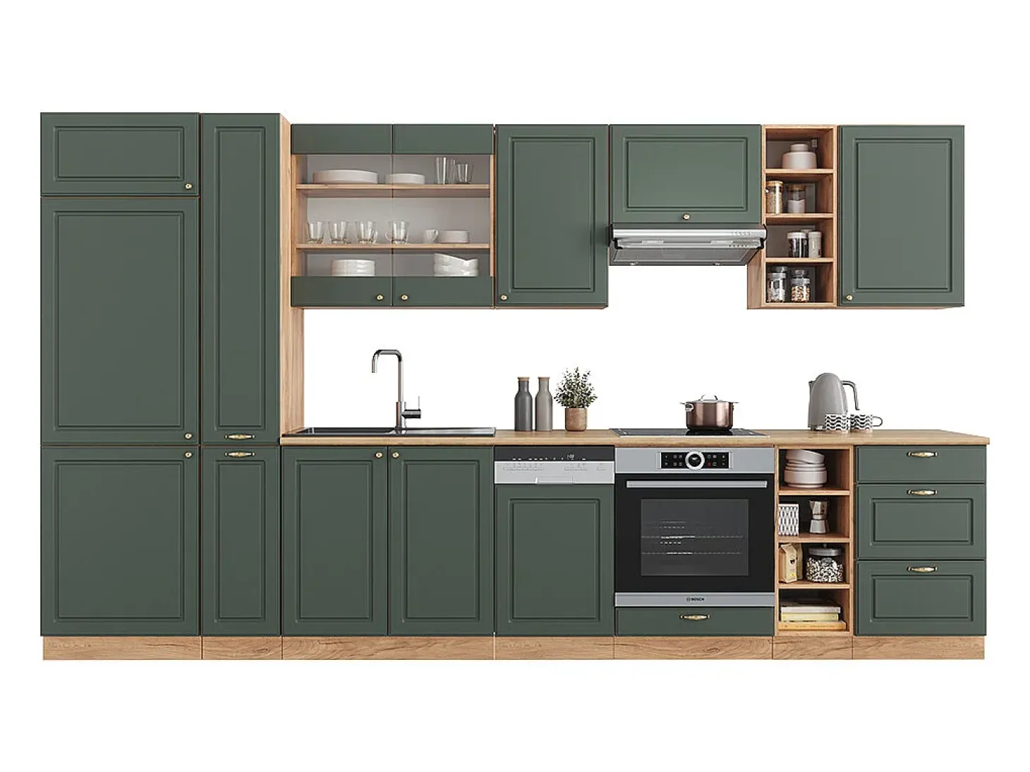 Mueble de cocina green-gold country/gold power roble 355x60x81.6 fame-line
