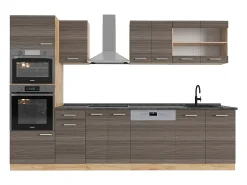 Mueble de cocina gris noble/roble dorado 300x60x81.6 r-line