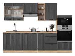 Mueble de cocina gris oscuro 280x60x81.6 fame-line