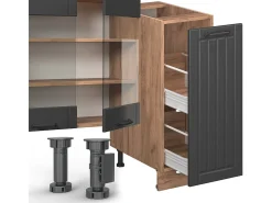 Mueble de cocina gris oscuro 280x60x81.6 fame-line