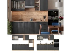 Mueble de cocina gris oscuro 280x60x81.6 fame-line
