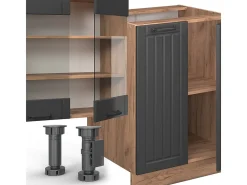 Mueble de cocina gris oscuro 300x46x81.6 fame-line
