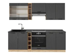 Mueble de cocina gris oscuro 235x60x81.6 fame-line