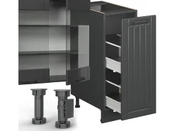 Mueble de cocina gris oscuro 280x46x81.6 fame-line