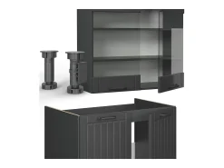 Mueble de cocina gris oscuro 200x46x81.6 fame-line