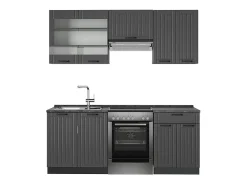 Mueble de cocina gris oscuro 200x46x81.6 fame-line