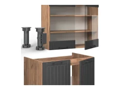 Mueble de cocina gris oscuro 235x60x81.6 fame-line