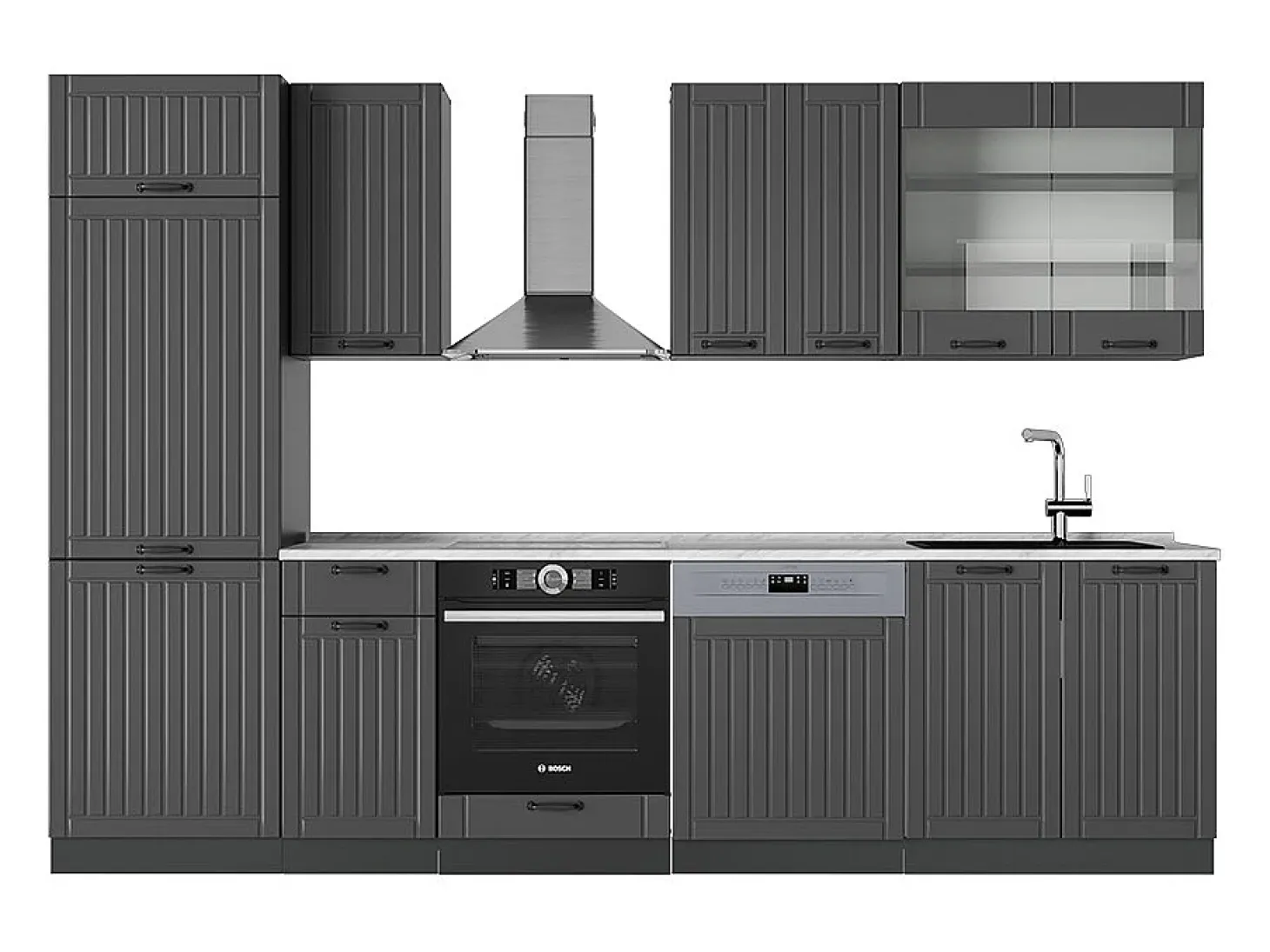 Mueble de cocina gris oscuro 300x60x81.6 fame-line