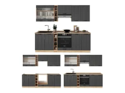Mueble de cocina gris oscuro 235x46x81.6 fame-line