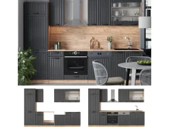 Mueble de cocina gris oscuro 300x60x81.6 fame-line