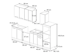Mueble de cocina gris/beige/blanco 300x46x81.6 fame-line