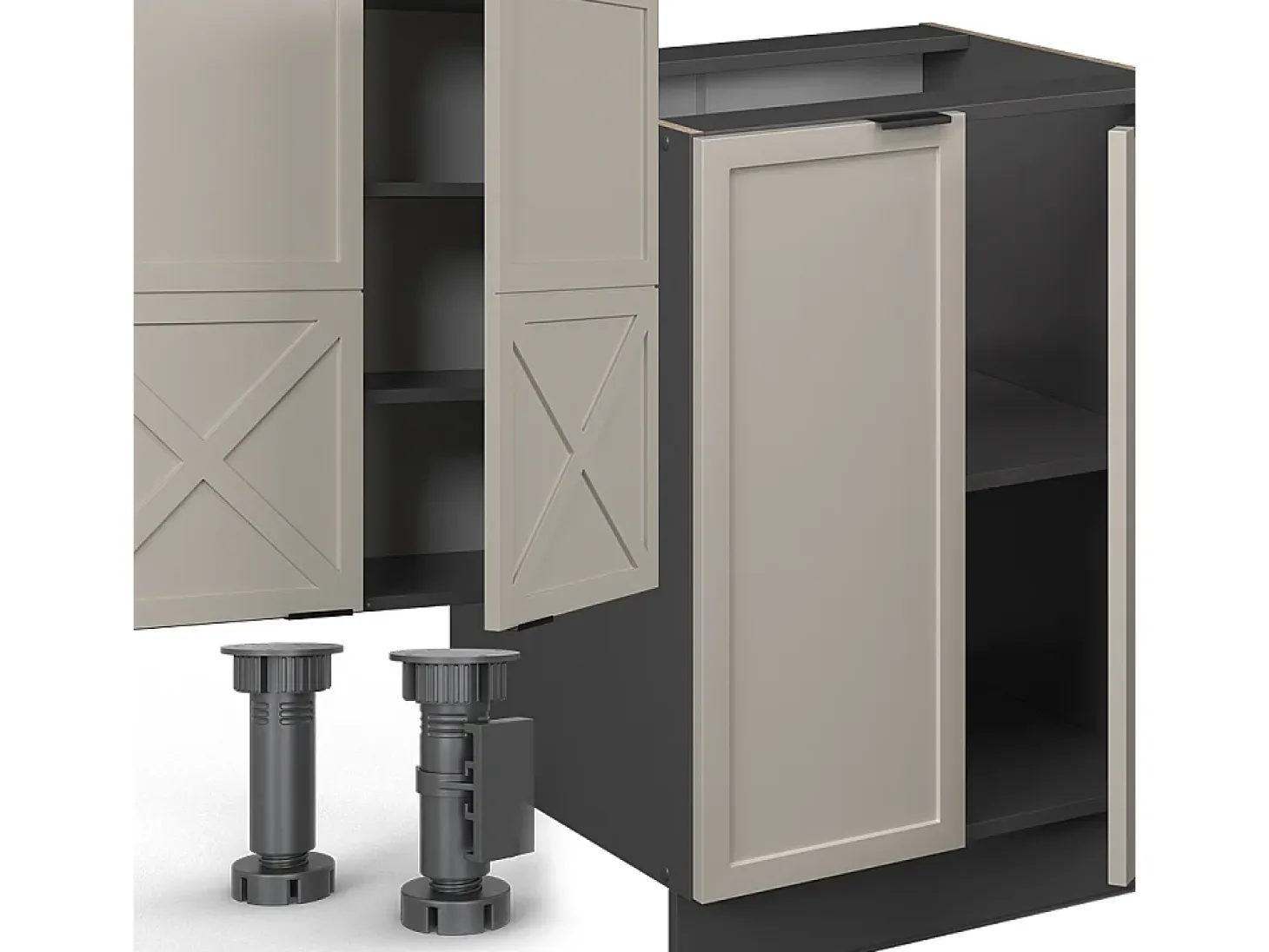 Mueble de cocina gris/beige/antracita 300x60x81.6 fame-line