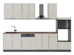 Mueble de cocina gris/beige/antracita 300x60x81.6 fame-line