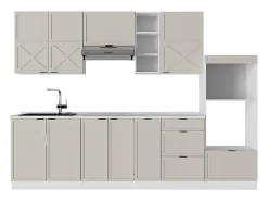 Mueble de cocina gris/beige/blanco 280x46x81.6 fame-line