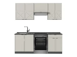 Mueble de cocina gris/beige/antracita 200x60x81.6 fame-line
