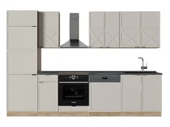 Mueble de cocina gris/beige/roble dorado 300x60x81.6 fame-line