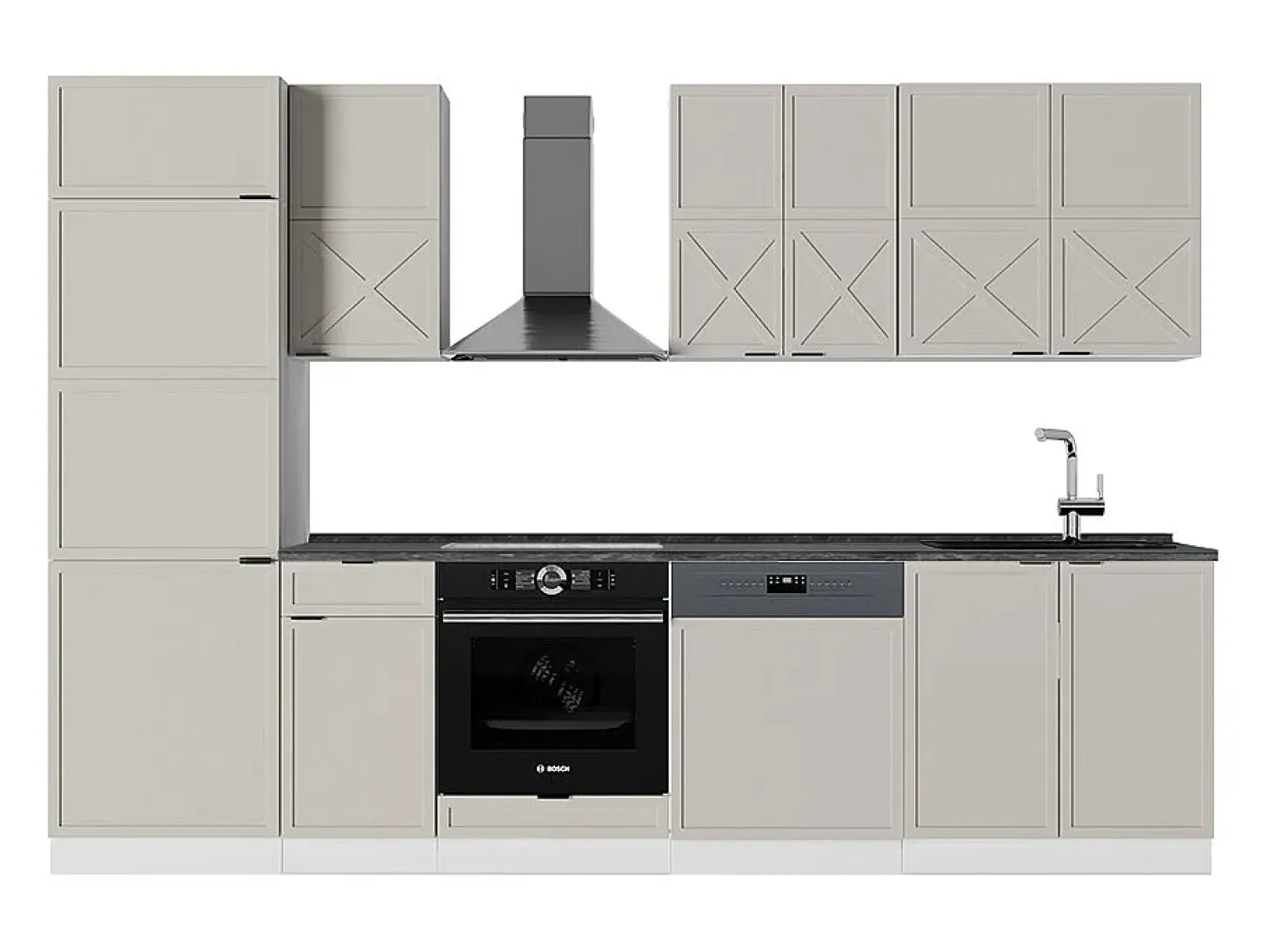 Mueble de cocina gris/beige/blanco 300x60x81.6 fame-line