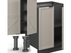 Mueble de cocina gris/beige/antracita 300x46x81.6 fame-line