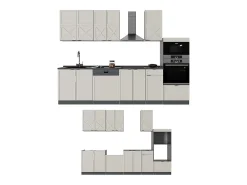 Mueble de cocina gris/beige/antracita 300x46x81.6 fame-line