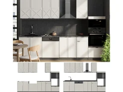 Mueble de cocina gris/beige/antracita 300x46x81.6 fame-line