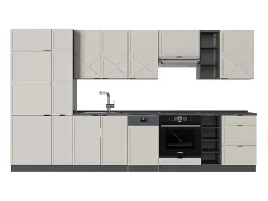 Mueble de cocina gris/beige/antracita 355x60x81.6 fame-line