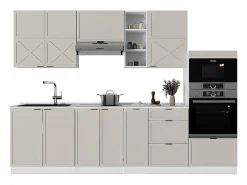 Mueble de cocina gris/beige/blanco 280x60x81.6 fame-line