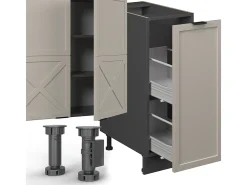 Mueble de cocina gris/beige/antracita 280x46x81.6 fame-line