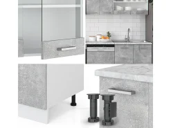 Mueble de cocina hormigón 300x46x81.6 r-line