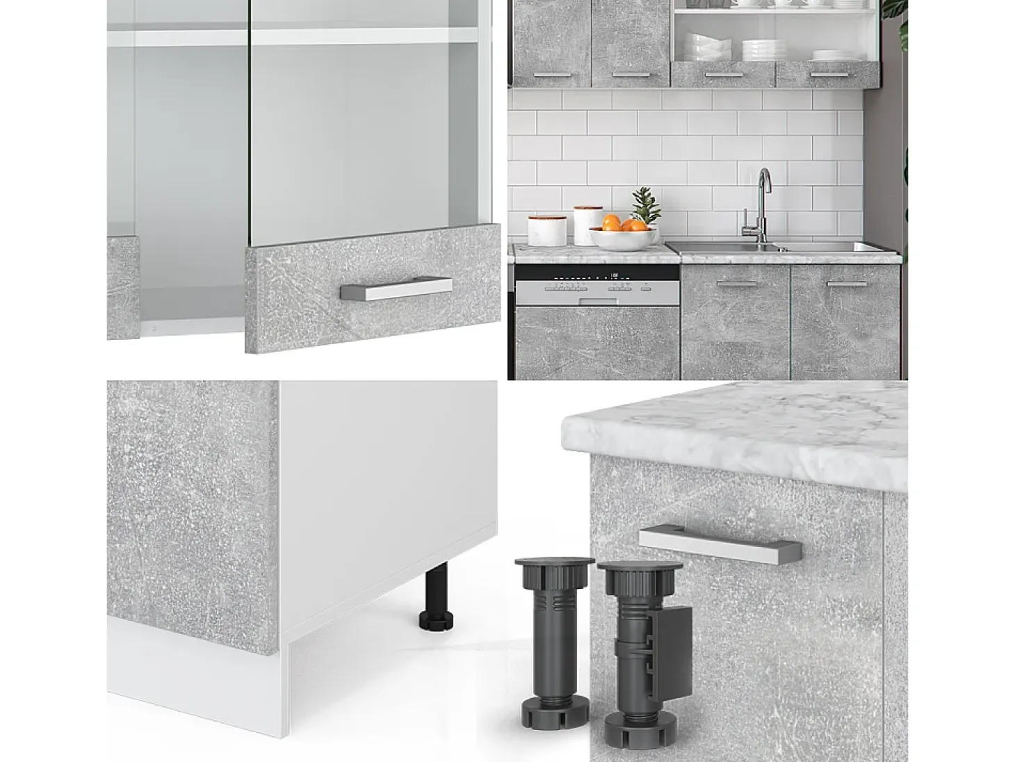 Mueble de cocina hormigón 300x46x81.6 r-line