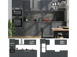 Mueble de cocina hormigón negro/antracita 300x46x81.6 r-line