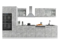 Mueble de cocina hormigón/blanco 350x46x81.6 r-line