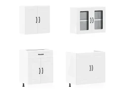 Mueble de cocina Kalmar blanco 4 piezas madera contrachapada