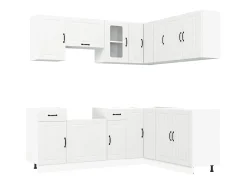 Mueble de cocina Kalmar blanco 11 piezas madera contrachapada