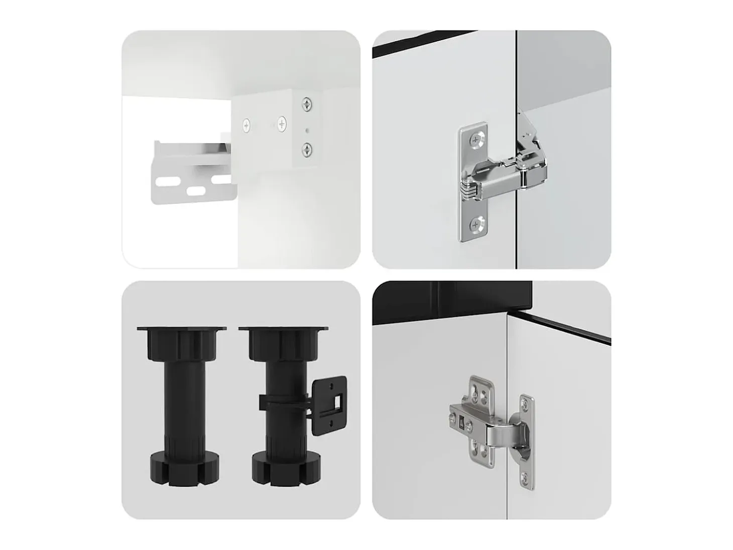 Mueble de cocina Kalmar negra 11 piezas madera contrachapada