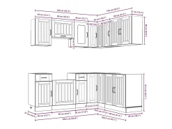 Mueble de cocina Kalmar negra 11 piezas madera contrachapada