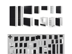 Mueble de cocina negro a rayas/blanco 355x46x81.6 fame-line